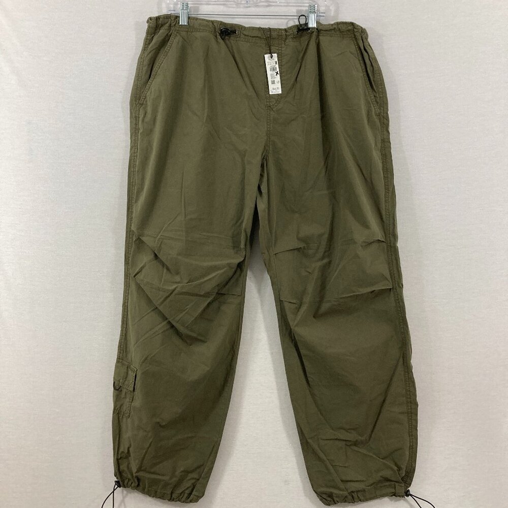 New Garage XL Army Green Paxton Parachute Pants Pull On Gorpcore